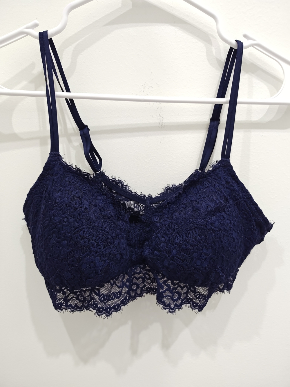aerie Lace Bralette with Double Straps - Navy Size M